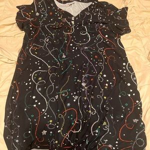 LuLaRoe Dream Collection Nightgown, Black and multicolor, cozy sleepwear.
